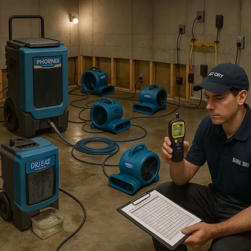 Structural Drying and Dehumidification process in Yorktown, TX